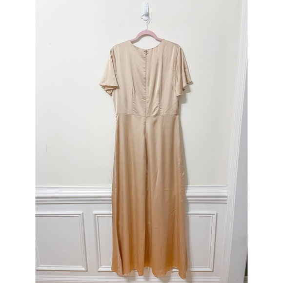 Show Me Your Mumu Rome Twist Gown in Champagne Luxe Satin Size XL NP - Picture 7 of 7